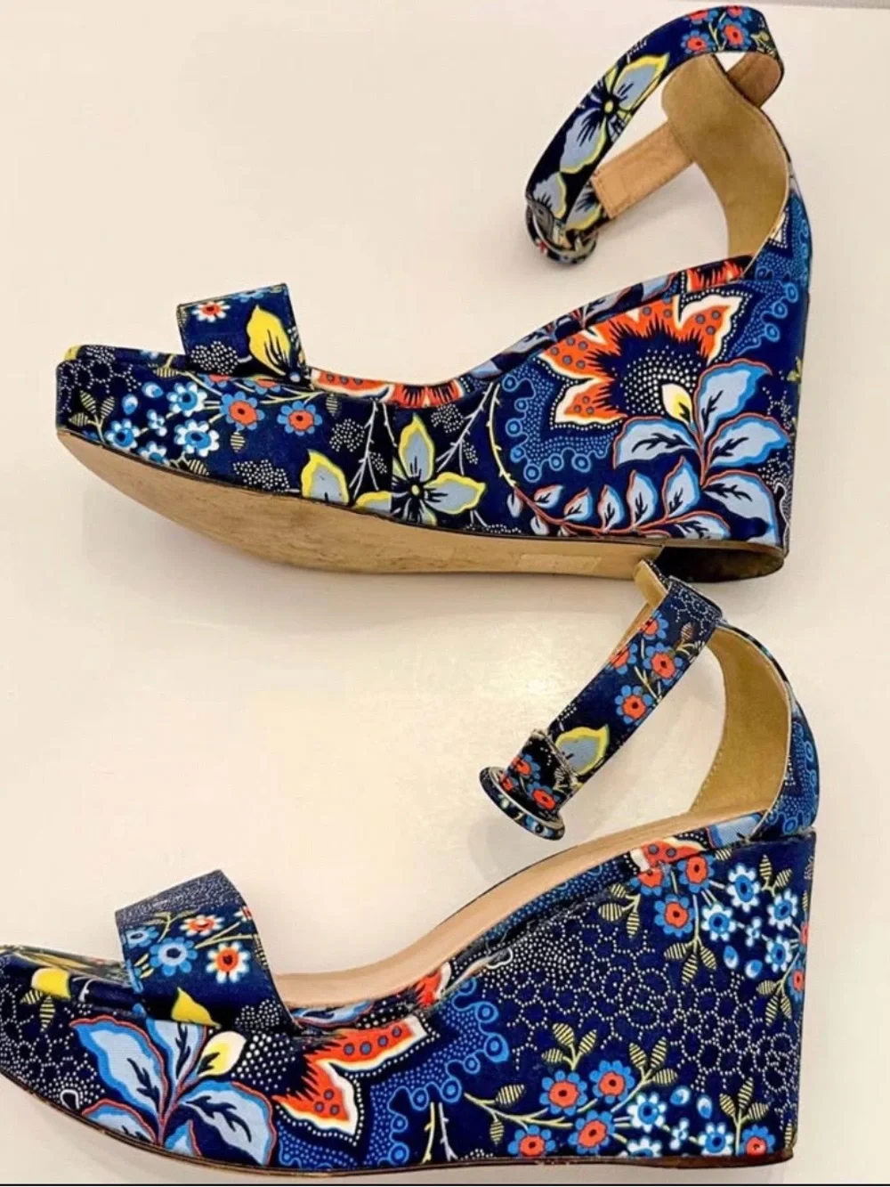 J. Crew Batik Floral Wedges